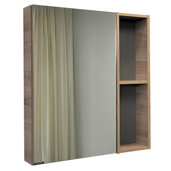 Зеркальный шкаф Comforty Дуэт 75 см дуб натуральный 00-00009924CF (детальная фотография)