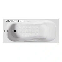 Чугунная ванна Vinsent Veron Aura VAU1707542-AS, 170 x 75 см, с антискользящим покрытием, цвет белый