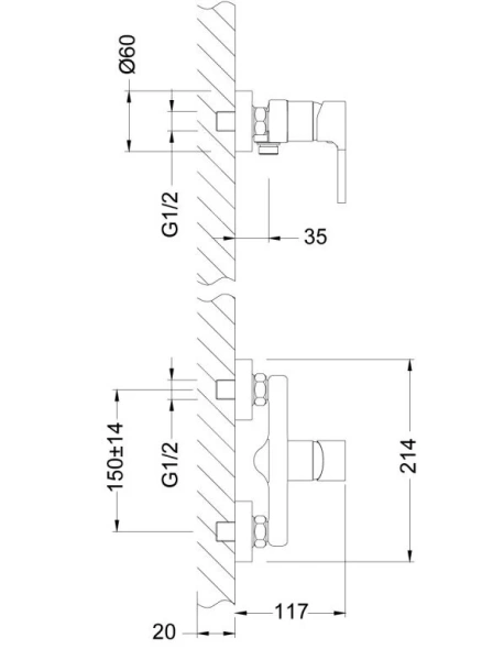 Смеситель для душа Lemark Aura LM0603C (детальная фотография), для душа