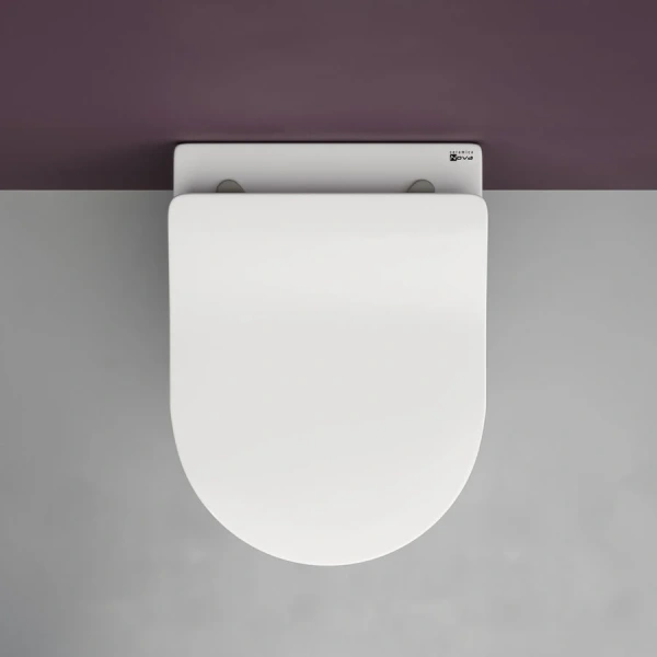 Унитаз подвесной Ceramica Nova Play с сиденьем микролифт CN3001 (детальная фотография), фарфор, керамика
