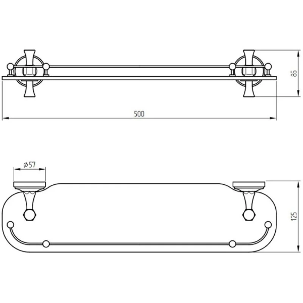 Полочка для ванной Migliore Fortuna хром 27667 (детальная фотография), классические, ретро