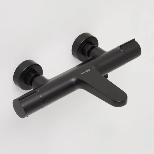 Смеситель для ванны WasserKRAFT Elbe черный матовый 7411 Thermo (детальная фотография), современные, hi-tech