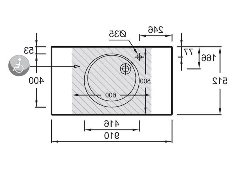 Раковина Jacob Delafon Odeon Rive Gauche 90 см с гладкой нижней поверхностью EXAV112-Z-00 (детальная фотография), современные, hi-tech