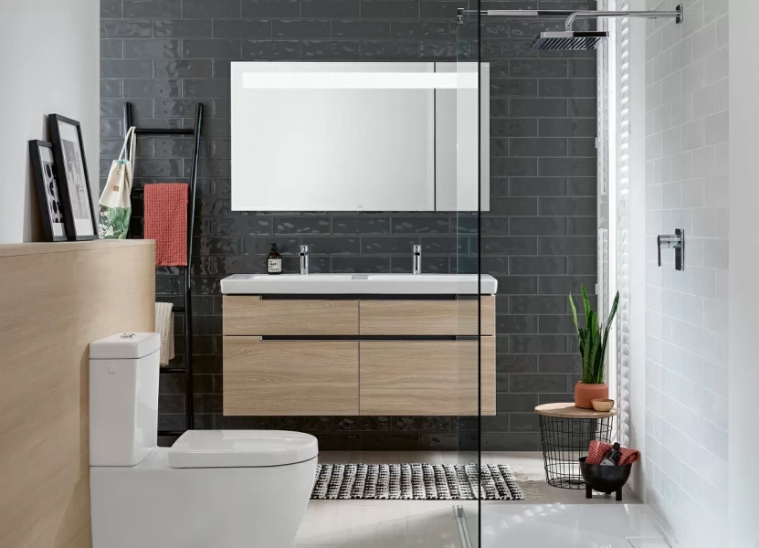 Раковина мебельная Villeroy & Boch Subway 2.0 130 см альпийский белый 7175D001 (детальная фотография), большая, прямоугольной формы, тюльпан, широкая