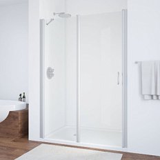 Душевая дверь профиль матовый хром стекло прозрачное Vegas-glass