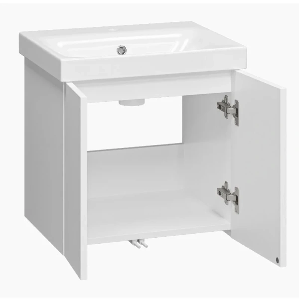 Тумба под раковину подвесная Misty Лира 60 см белая Пр-Лир06060-50По (детальная фотография), 60 см
