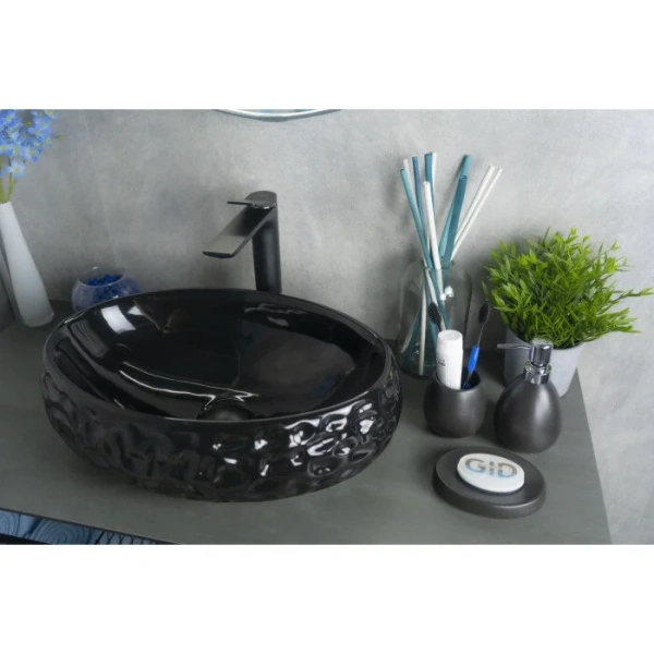 Раковина GID Lago 9030bf 48 см накладная черная 52232 (детальная фотография), 50 см