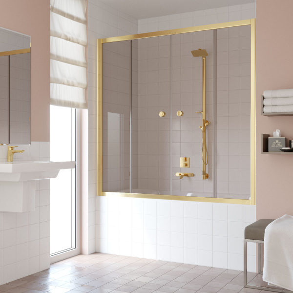 Душевая шторка на ванную стекло бронза Vegas-glass Z2V 180 05 (детальная фотография)