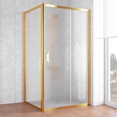 Душевой уголок профиль золотой стекло шиншилла Vegas-glass