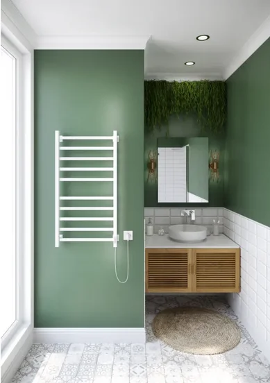 Полотенцесушитель электрический Ника Step 100х50 см белый матовый STEP-1 100/50 бел мат U (детальная фотография), белыe