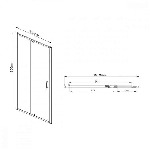 Душевой уголок Vincea Intra 80x80 см стекло прозрачное - фото 1