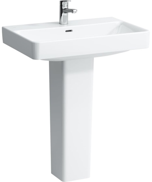 Раковина Laufen Pro S 70 см с отверстием для смесителя с отверстием перелива 8.1096.7.000.104.1 (детальная фотография), подвесные, на полупьедестал, на пьедестал, пристенные