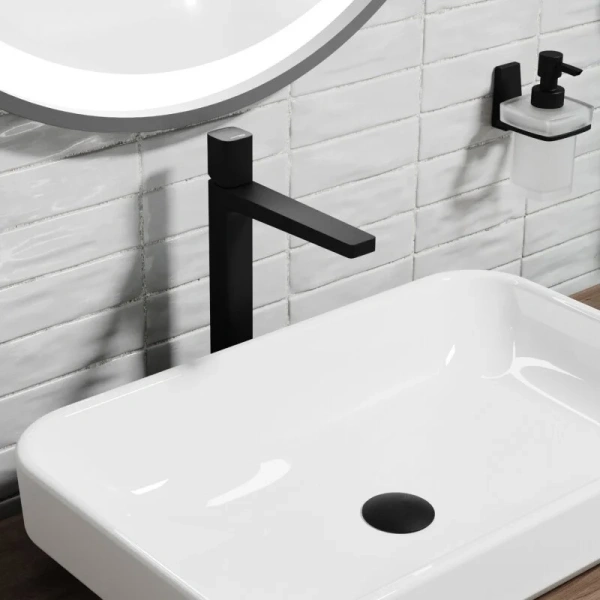 Смеситель для раковины WasserKRAFT Nuthe черный 9103H (детальная фотография), современные, hi-tech