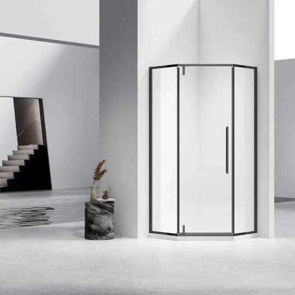 Душевой уголок Vincea Slim-N 100х100 см профиль черный VSP-4SN100CLB (детальная фотография)