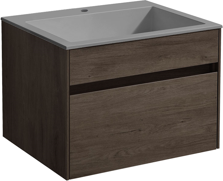 Тумба под раковину подвесная Vincea Chiara 59,2 см R.Oak VMC-2C600RO (детальная фотография), комплект (набор)