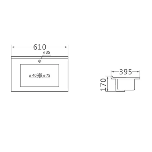 Тумба под раковину подвесная Vincea Mia Slim 60 см бетон VMC-2MC600S1BT (детальная фотография), моноблок