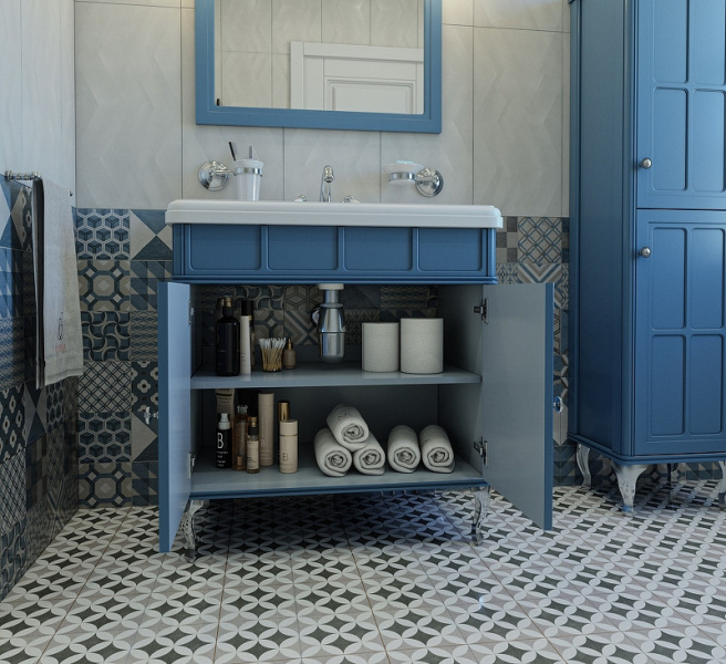 Тумба с раковиной напольная Caprigo Borgo 33412CH-B 80 см МДФ (детальная фотография), напольная, пристенная