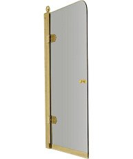 Душевая шторка левая, прозрачное стекло, фурнитура светлое золото, Devon&Devon Savoy