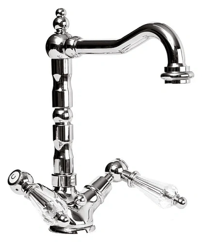 Смеситель для раковины Cezares Diamond хром, ручка Swarovski - фото 1