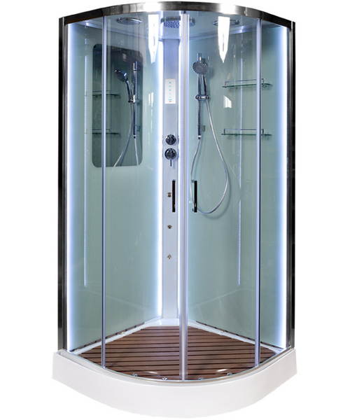 Душевая кабина Deto A 100х100 см с led подсветкой и гидромассажем A01LED+GM (детальная фотография)