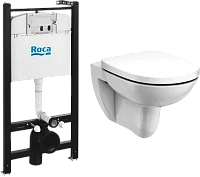 Унитаз с инсталляцией Roca Debba Round Pack подвесной