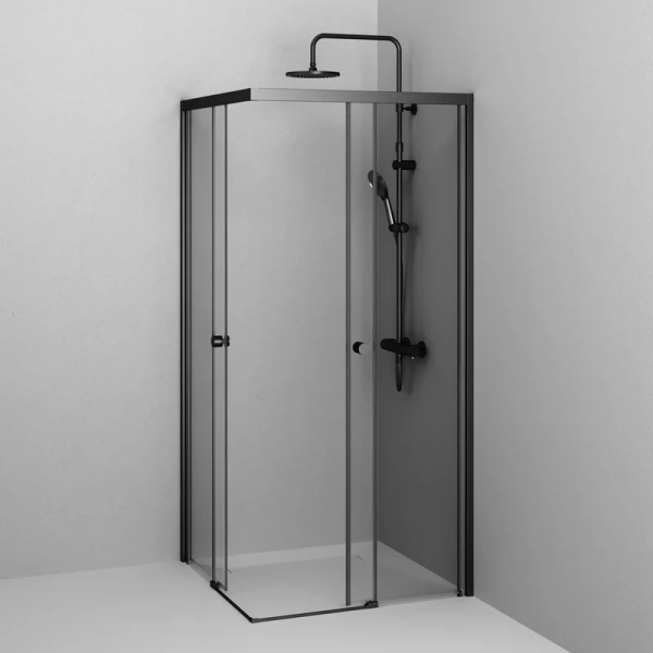 Душевой уголок Am.Pm X-Joy 90x90 см профиль черный W94G-403-9090-BТ1К (детальная фотография), со средним поддоном
