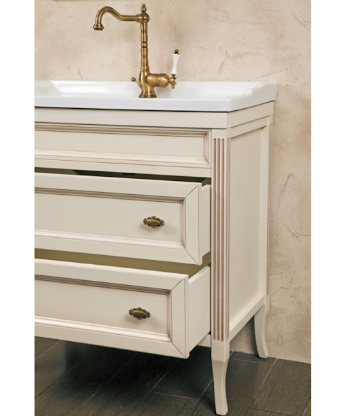 Тумба под раковину, цвет слоновая кость с патиной матовый, фурнитура бронза, La Beaute Vivien BVI70C.AVP.BR (детальная фотография) index_2