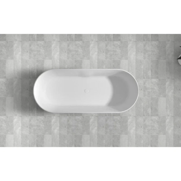 Ванна из искусственного камня Abber Stein 180x75 см белая матовая AS9614 (детальная фотография), 180x75 см