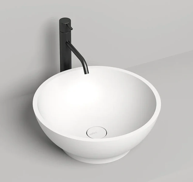 Раковина Salini Gloria 03 41 см накладная, белый матовый 1102203M (детальная фотография), современные, hi-tech