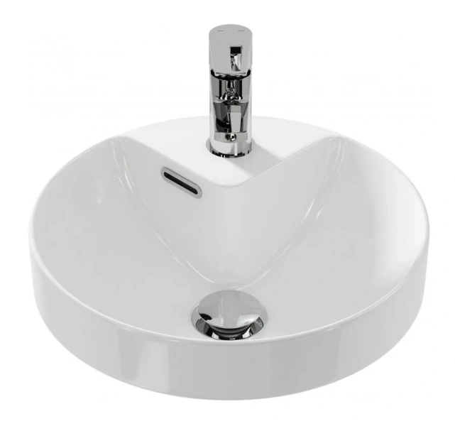 Раковина встраиваемая Cersanit Crea P-UM-CRE38/1-ic 37.5х37.5 см (детальная фотография), накладные (на столешницу)