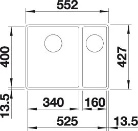 Мойка для кухни, цвет белый, Blanco Subline 340/160-F 523571 (детальная фотография), нет в наличии index_1