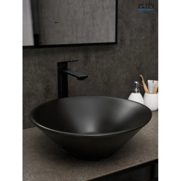 Раковина GID Esfera N9102bg 42 см черный графит 53383 (детальная фотография), черные