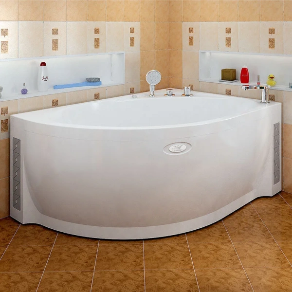 Ванна гидромассажная акриловая Vannesa Massage Мелани R 140 x 90 см, система актив хром 2-77-2-2-0-212 (детальная фотография), асимметричные