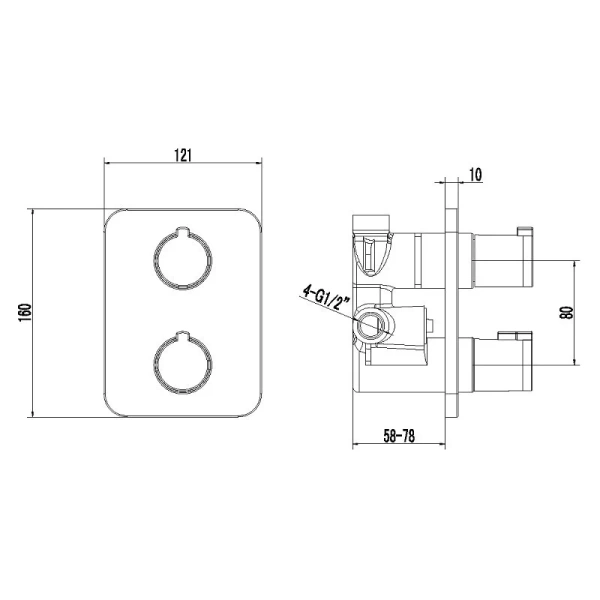 Смеситель для душа Lemark Yeti встраиваемый LM7847C (детальная фотография), для душа