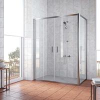 Душевой уголок профиль глянцевый хром стекло прозрачное Vegas-glass