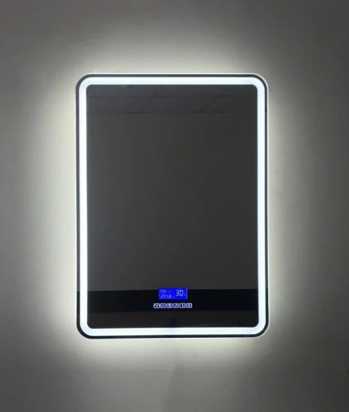 Зеркало с подсветкой BelBagno Spc 60 см с термометром SPC-MAR-600-800-LED-TCH-RAD (детальная фотография)