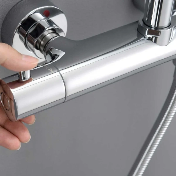 Душевая стойка Vincea Esse хром VSFS-1E1TCH (детальная фотография), с тропическим душем