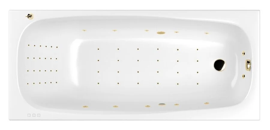 Ванна гидромассажная Whitecross Layla 180 x 80 см, NANO, золото, белый, 0102.180080.100.NANO.GL (детальная фотография)