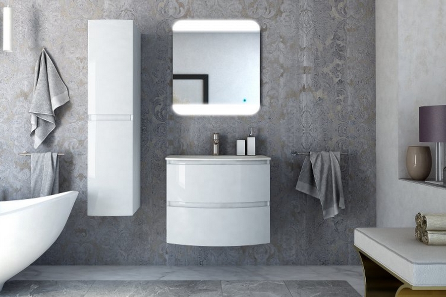 Тумба с раковиной подвесная Cezares Vague 70 см с двумя выдвижными ящиками (детальная фотография), в наличии, по запросу, нет в наличии