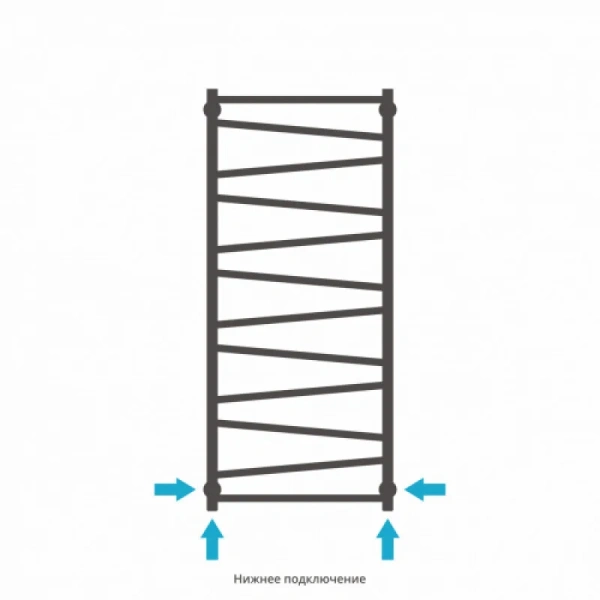 Полотенцесушитель водяной Сунержа Сирокко 50х120 см белый матовый 30-0253-1250 (детальная фотография), современные, hi-tech