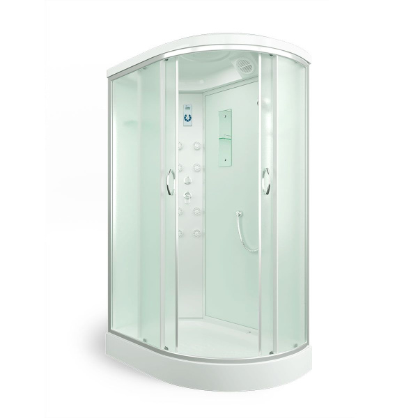 Душевая кабина, задняя стенка белая, стекло матовое, Erlit Comfort ER 4512P-С3 (детальная фотография)