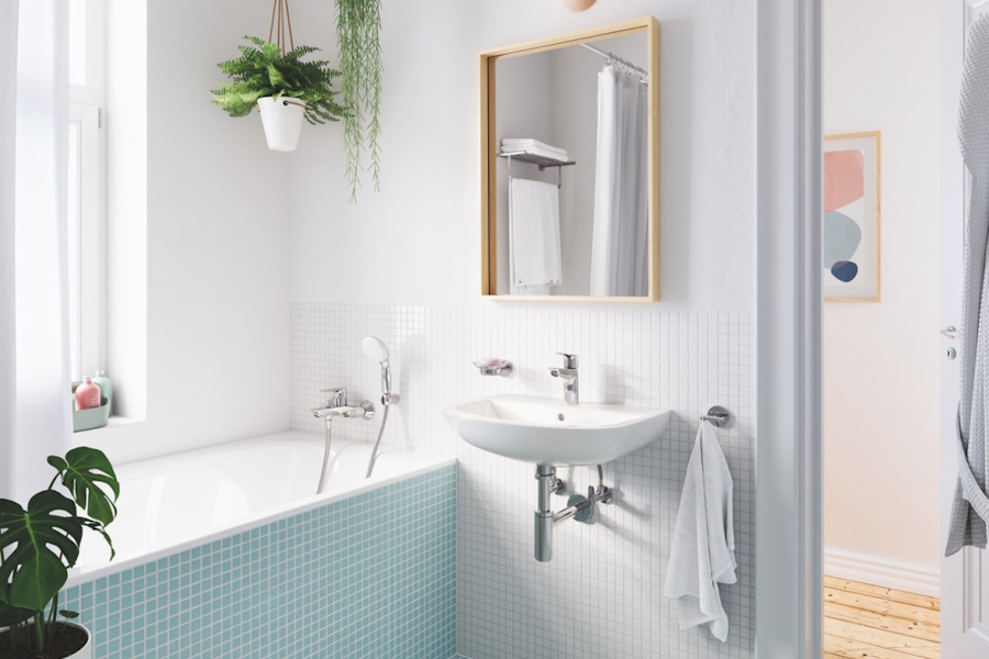 Смеситель для раковины Grohe BauEdge хром 23328001 (детальная фотография), на раковину