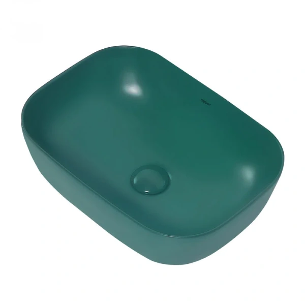 Раковина Abber Rechteck 46 см темно-зеленая матовая AC2200MBG (детальная фотография), накладные (на столешницу), пристенные