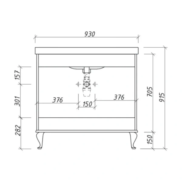 Тумба под раковину напольная Caprigo Valletta 90 см бланж 35313-TP811 (детальная фотография), по запросу