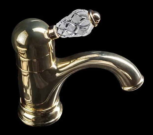 Смеситель для раковины Boheme Crystal золото 281-CRST (детальная фотография)