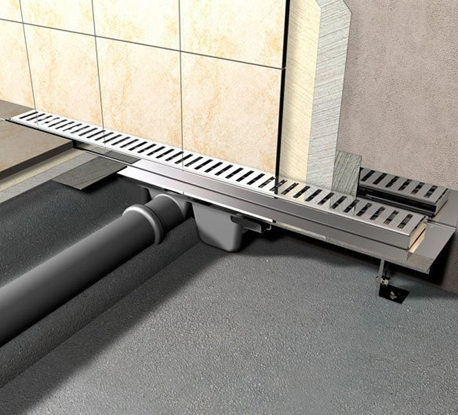 Решетка Alcaplast Pure 85 см хром глянцевый PURE-850L (детальная фотография), решетка