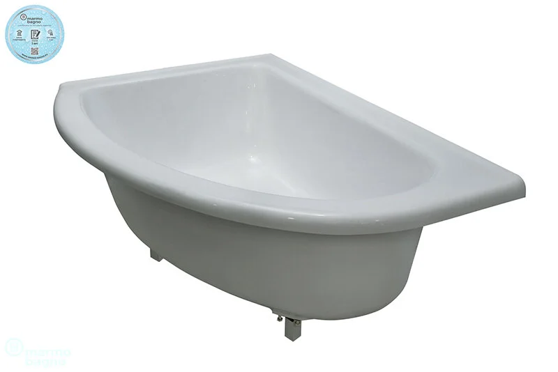 Ванна Marmo Bagno Альба, MB-BL170-110/MB-BR170-110, 170 х 110 см, искусственный камень, L/R, белая (детальная фотография), нет в наличии