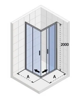 Душевой уголок Riho Hamar 2.0 100x100 см профиль хром G007006120 (детальная фотография), квадратные