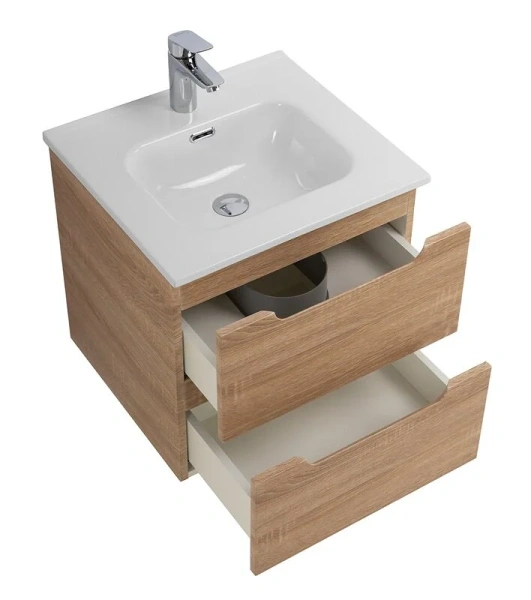 Тумба под раковину подвесная BelBagno Etna 50 см Rovere Bianco ETNA-500-2C-SO-WO (детальная фотография), моноблок