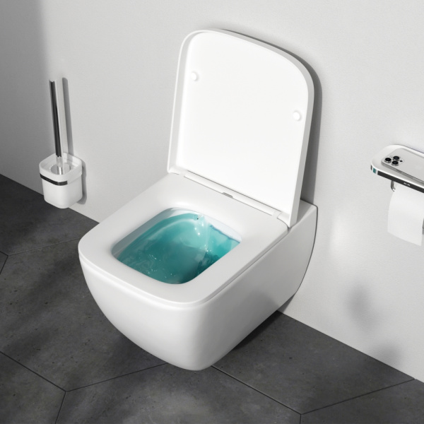 Унитаз подвесной Am.Pm Gem с сиденьем микролифт C901701SC (детальная фотография), без бачка, со скрытым бачком